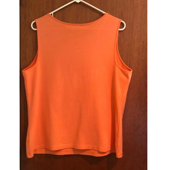 Croft & Barrow, Orange, sleeveless, tank top, Size: PXL (Petite Extra Large) - Picture 2 of 8
